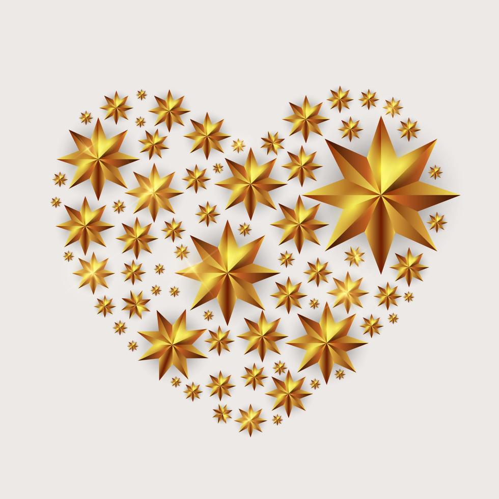 Fondo de estrellas de fron de forma de corazón. ilustración vectorial vector