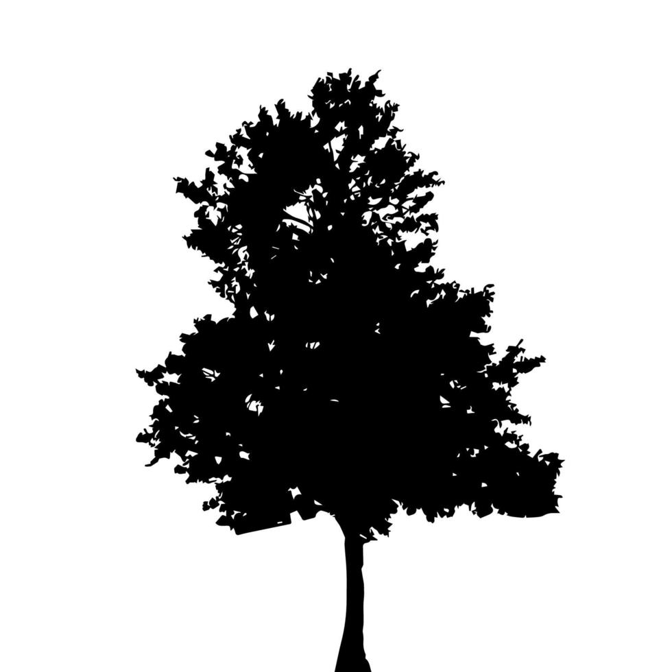 silueta de árbol aislado sobre fondo blanco. vecrtor ilustracion vector