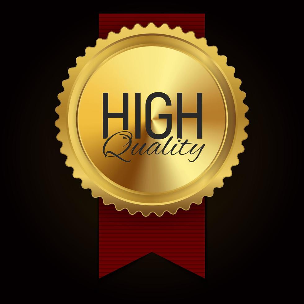 High Quality Golden Label Sign. Vector Illustration