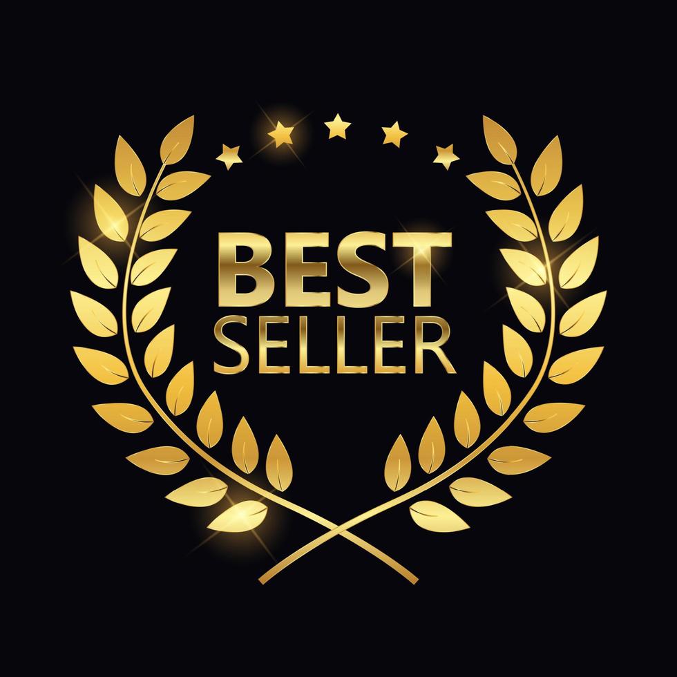 Best Seller Golden Label Sign. Vector Illustration