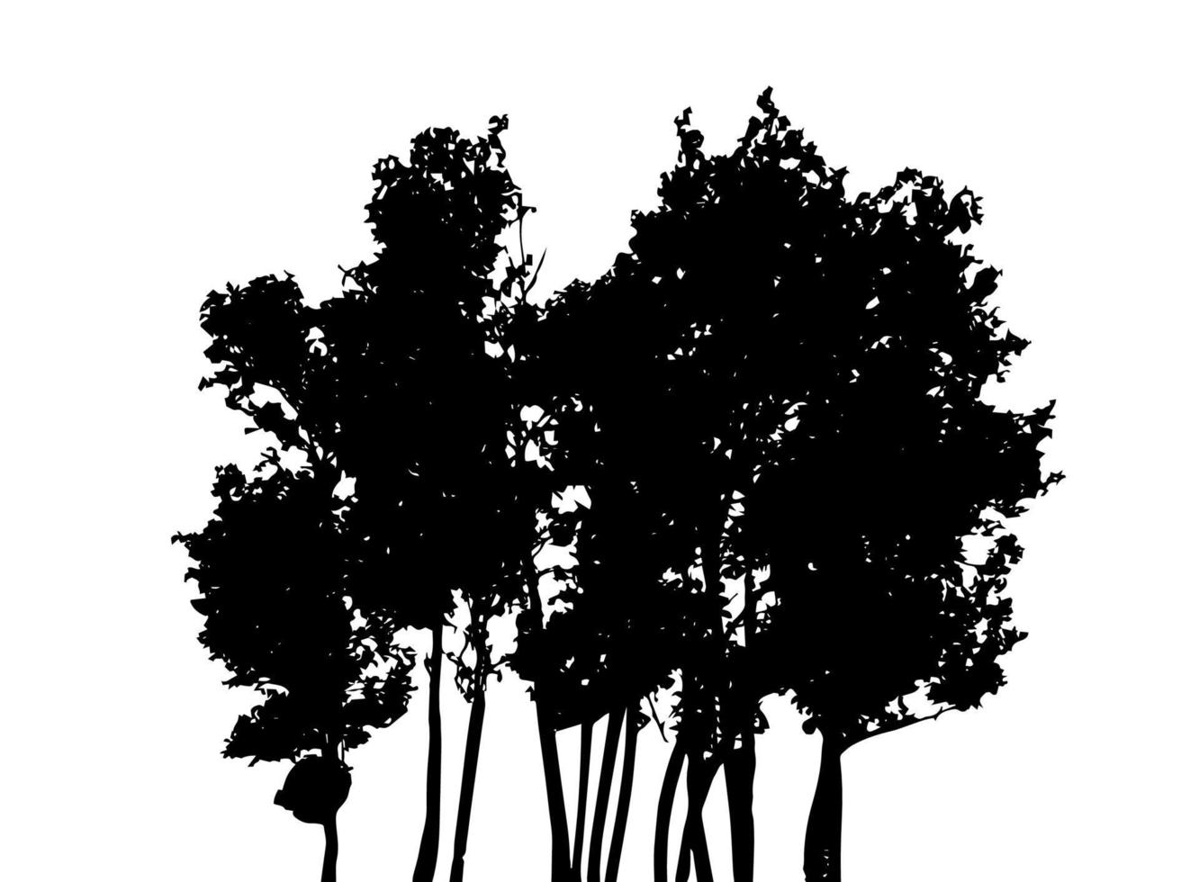 Tree Silhouette Isolated on White Backgorund. Vecrtor Illustration vector