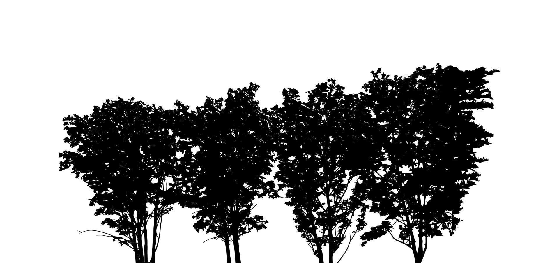 Tree Silhouette Isolated on White Backgorund. Vecrtor Illustration vector