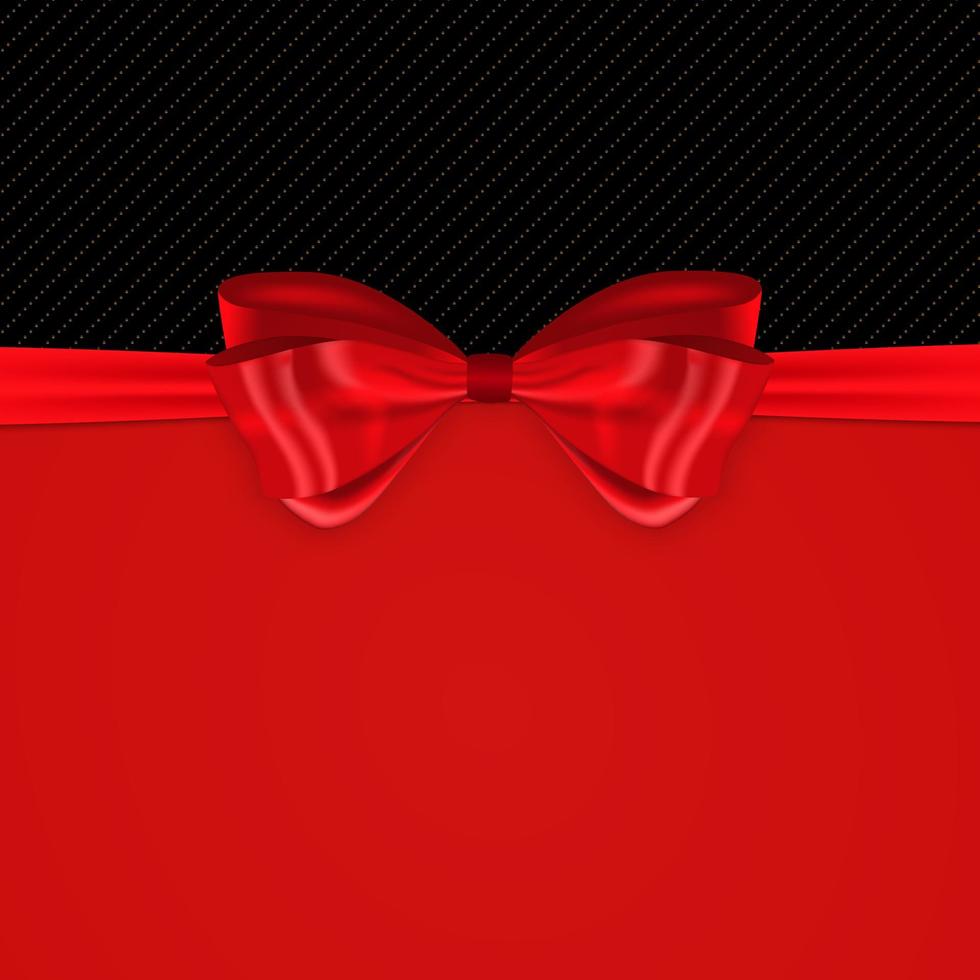 Beautiful Background with Silk Red Bow and Ribbon. vector