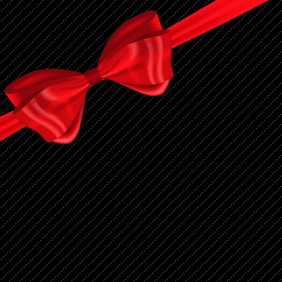 Beautiful Background with Silk Red Bow and Ribbon. vector