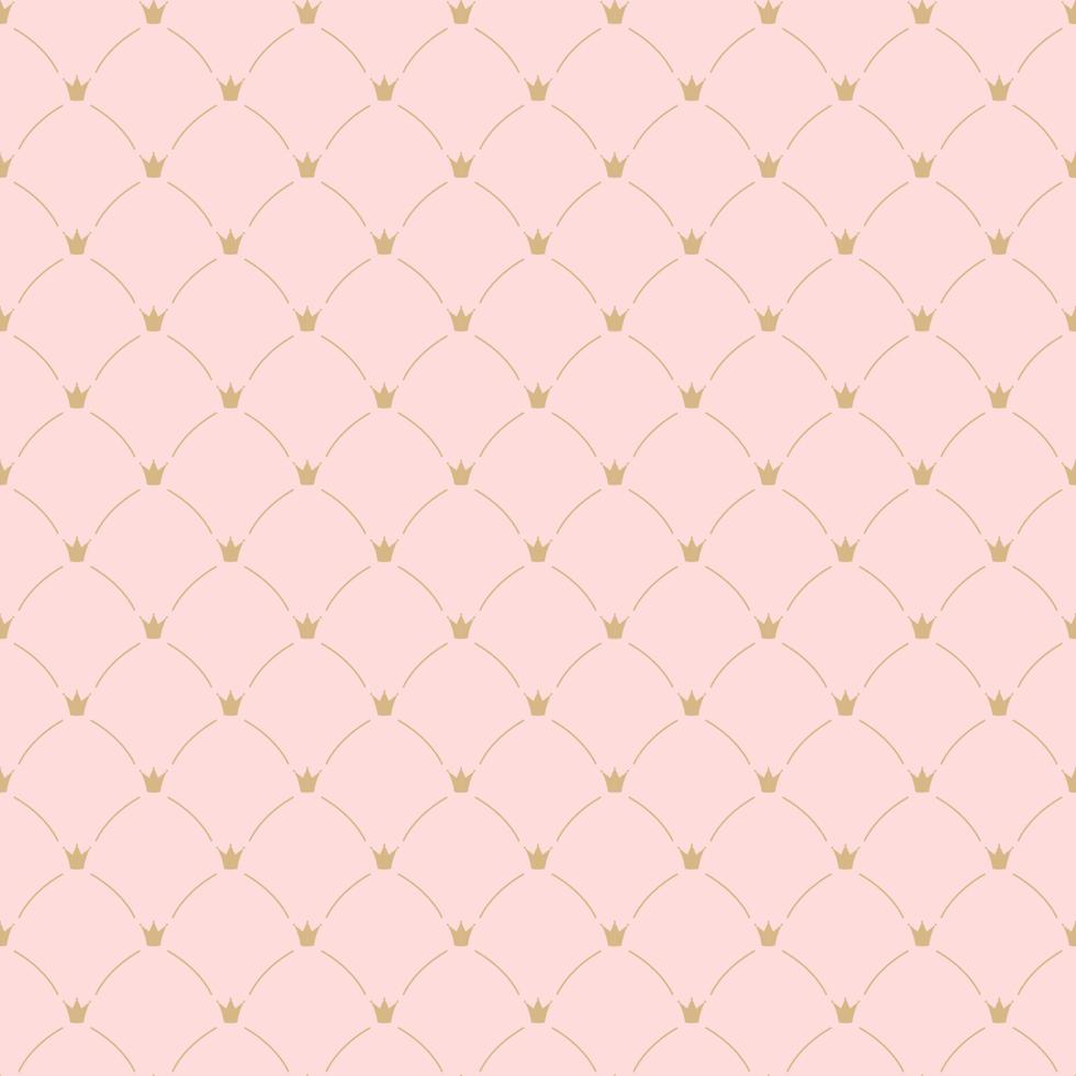 Patrón de vector transparente simple rosa con coronas para tarjeta de invitación