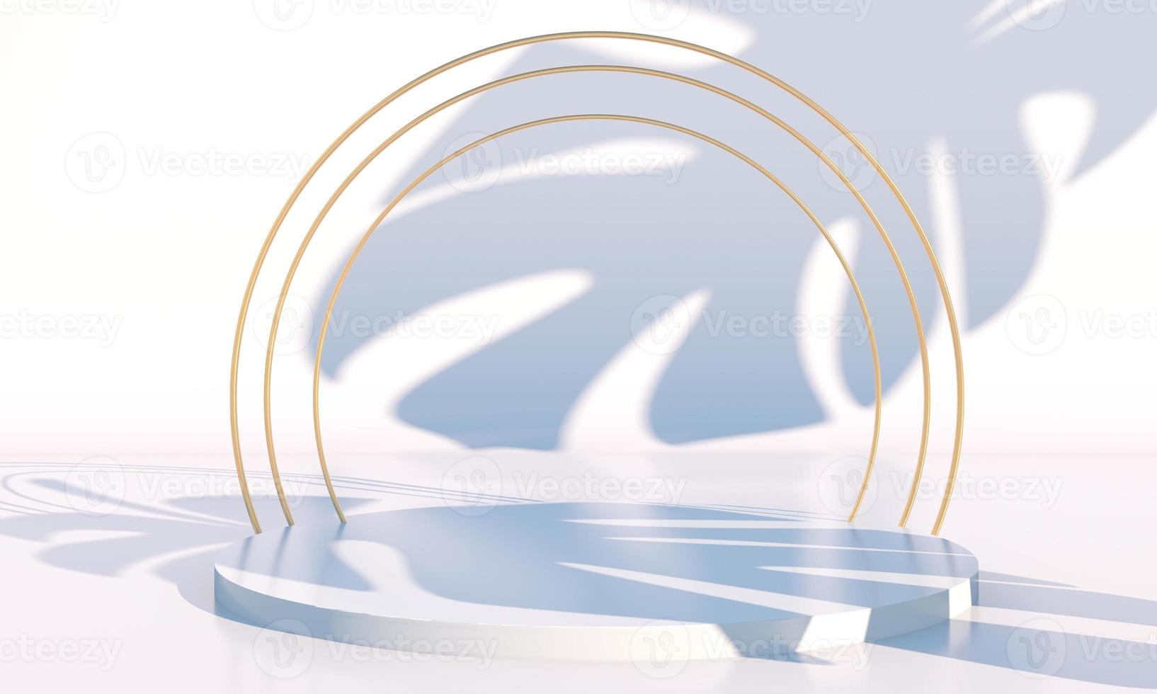 Minimal scene with geometrical forms, podiums in cream background with shadows. Scene to show cosmetic product, Showcase, shopfront, display case. 3d photo