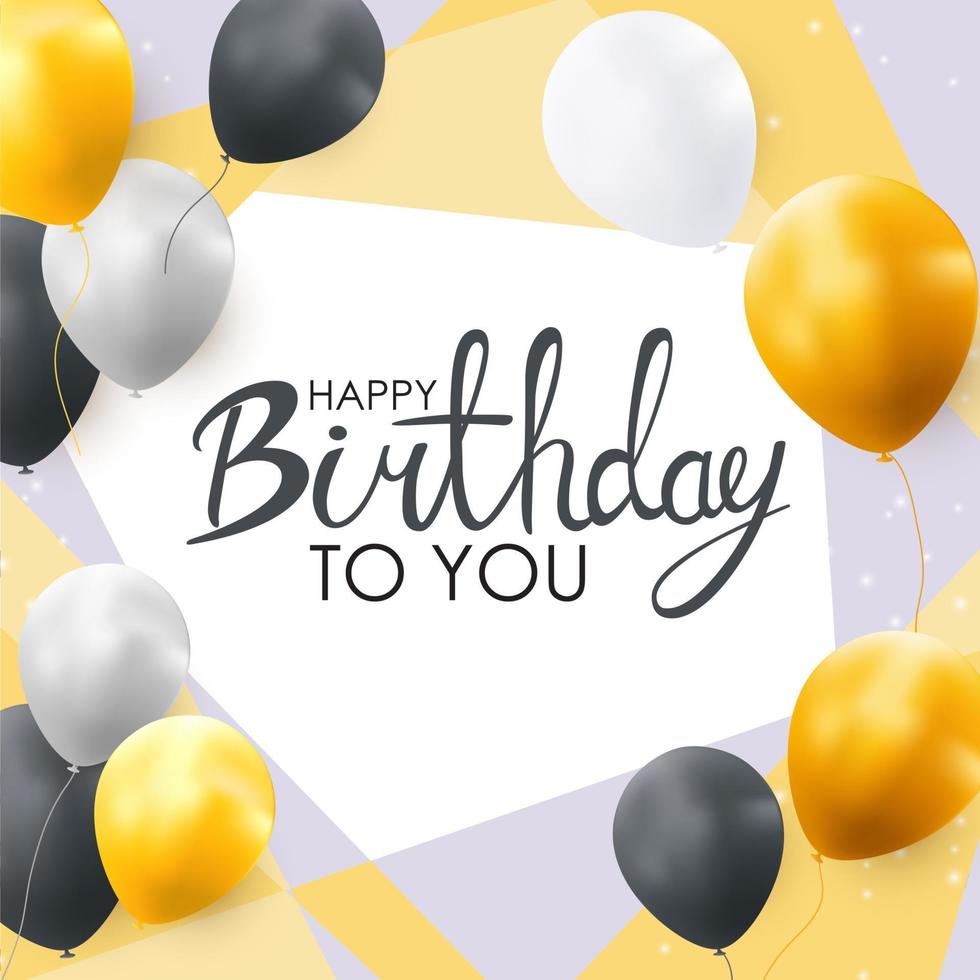 Abstract Happy Birthday Balloon Background Card Template vector