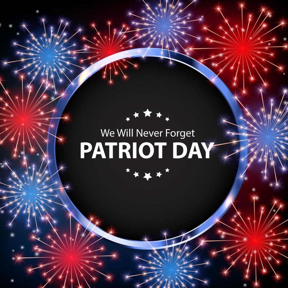 Patriot Day Background. September 11 Poster. We will never forget. vector