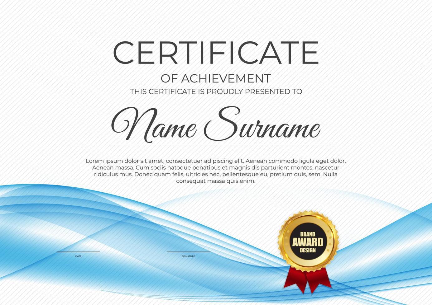 Certificate, diploma template background.Vector illustration vector