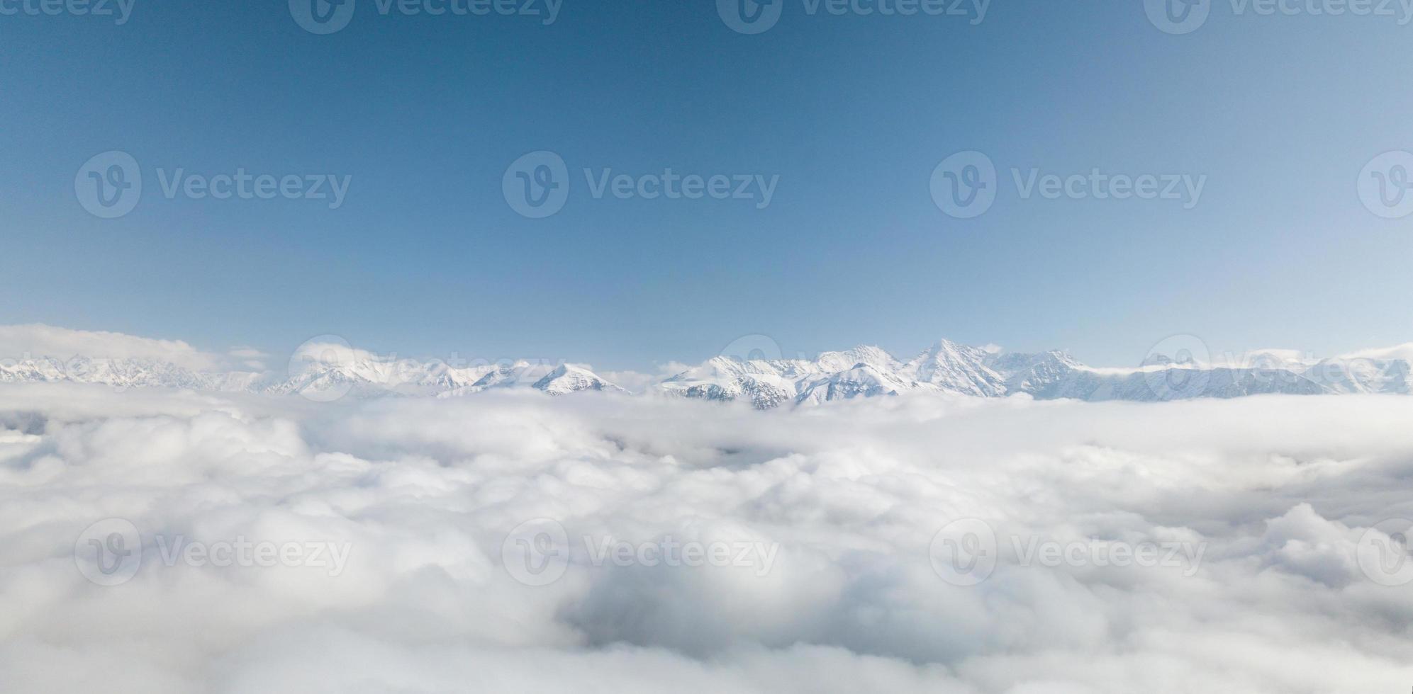 Aerial view from above of clouds photo