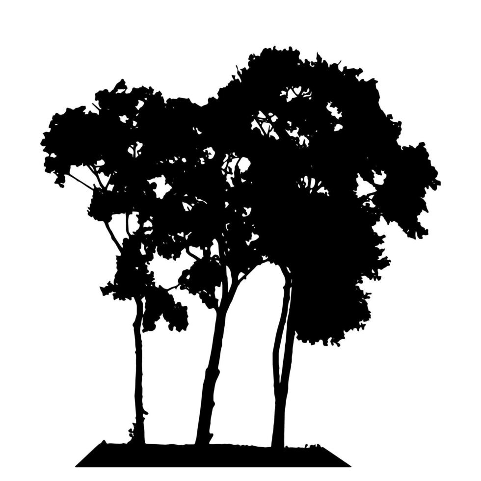 Tree Silhouette Isolated on White Backgorund. Vecrtor Illustration. vector