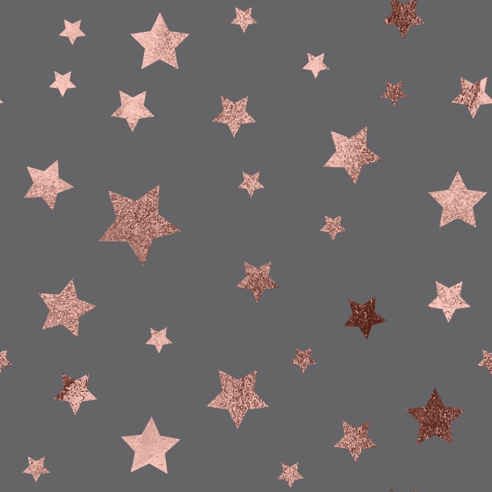 Rose Gold Christmas glitter sparkles stars geometric seamless pattern vector