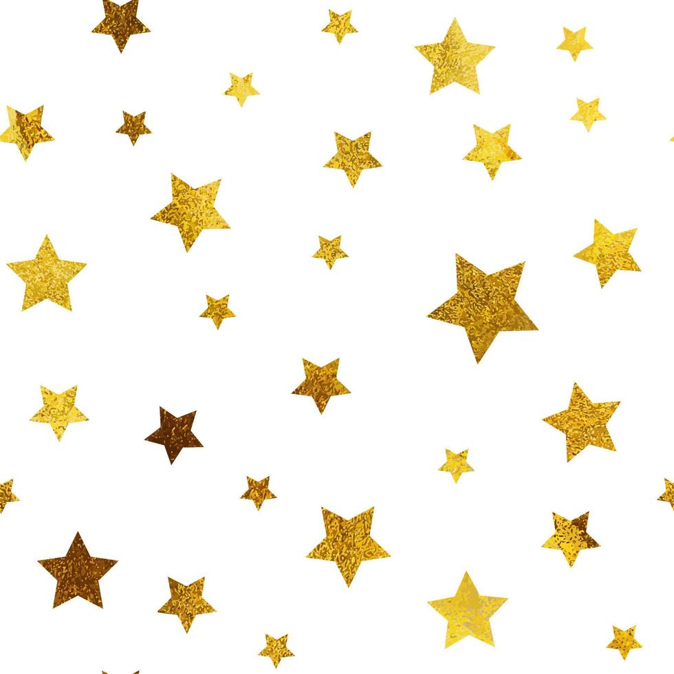 Gold Christmas glitter sparkles stars geometric seamless pattern vector