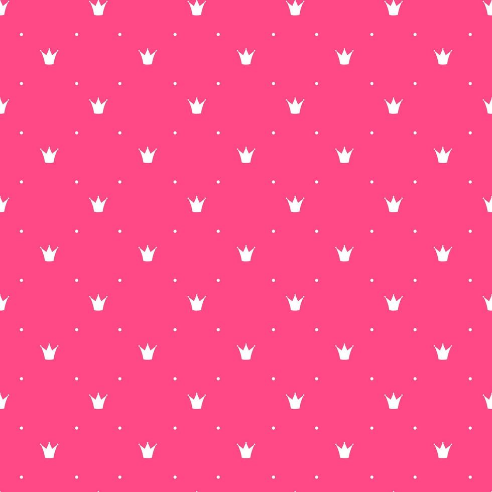 Pink Simple seamless  vector pattern with crowns for invitation card