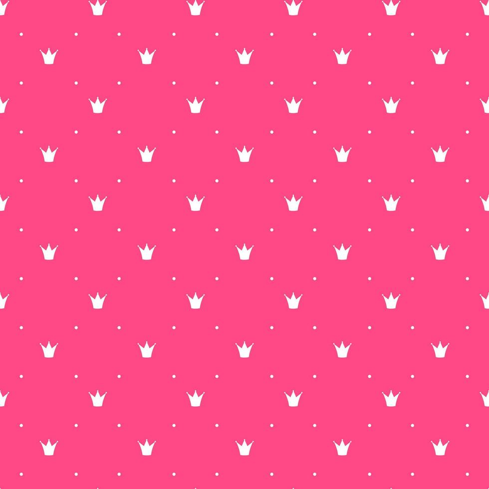 Pink Simple seamless  vector pattern with crowns for invitation card