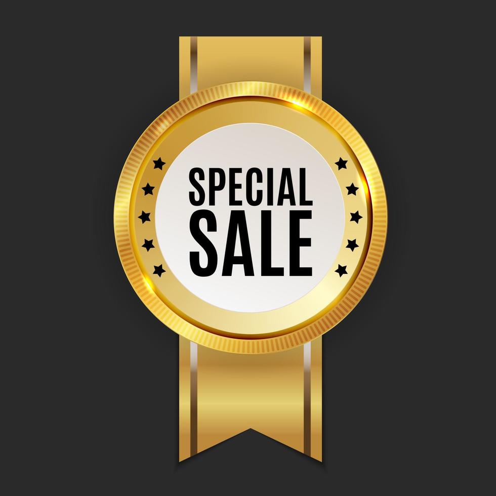 Special Sale Golden Label Sign. Vector Illustration