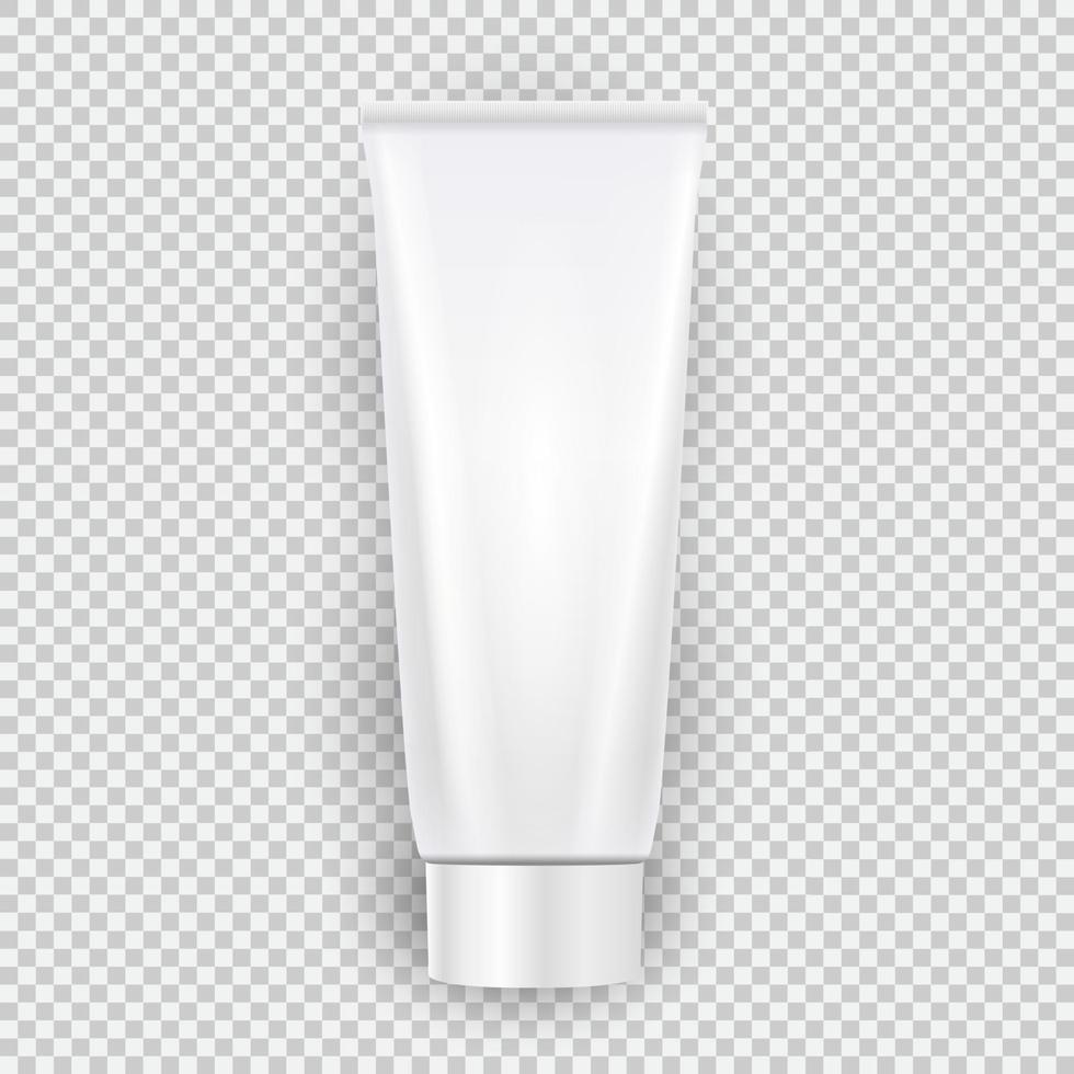 White blank cream bottle template top view with shadow isolated vector