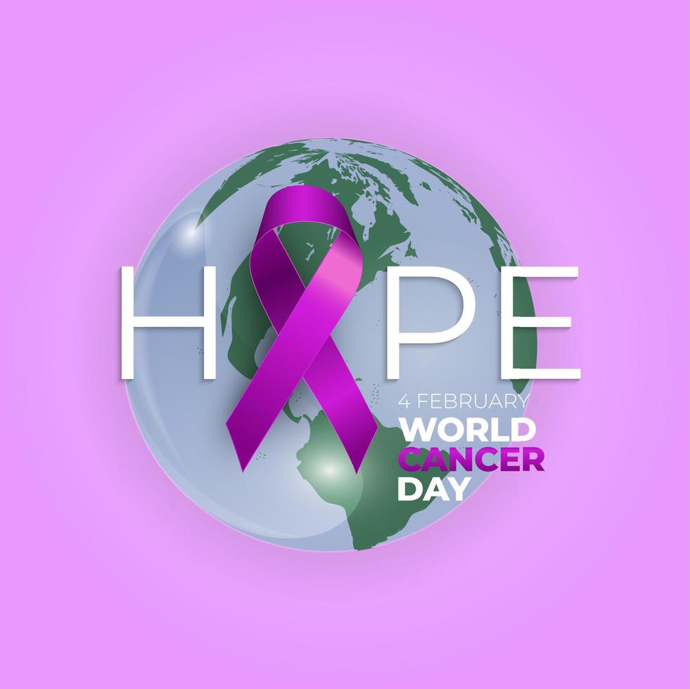 4 February World Cancer Day Medical Background vector