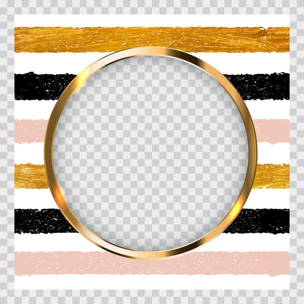 Invitation with Gold Paint Glittering Textured Art and Frame vector