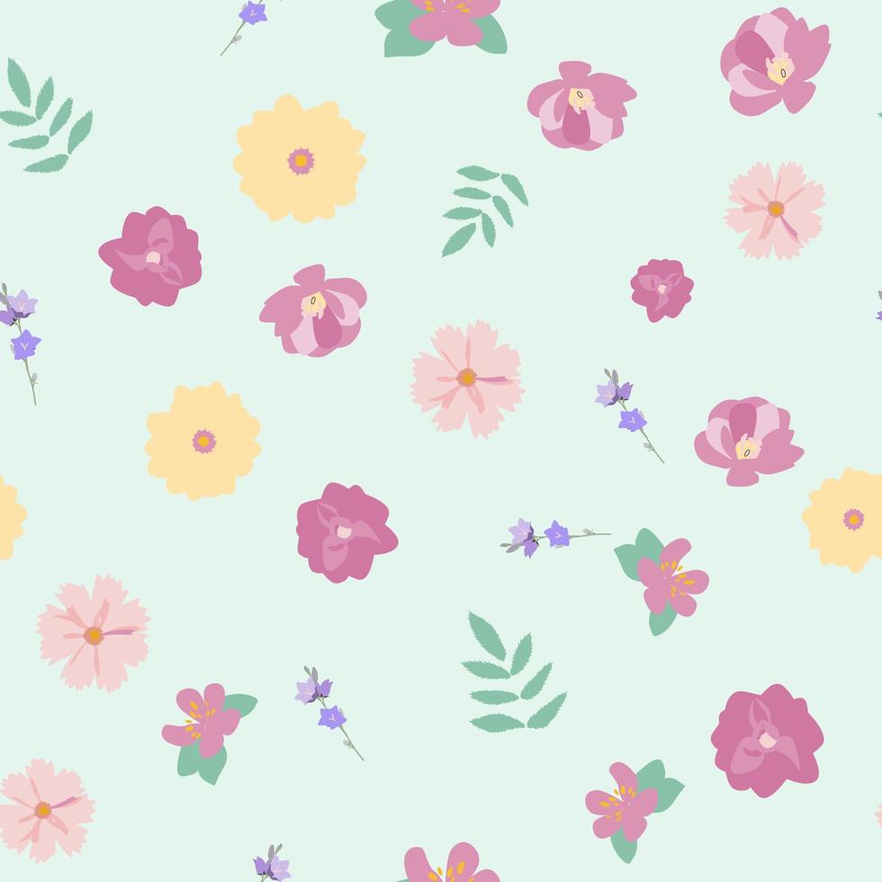 Abstract Flower Seamless Pattern Background. Vector Illustration EPS10