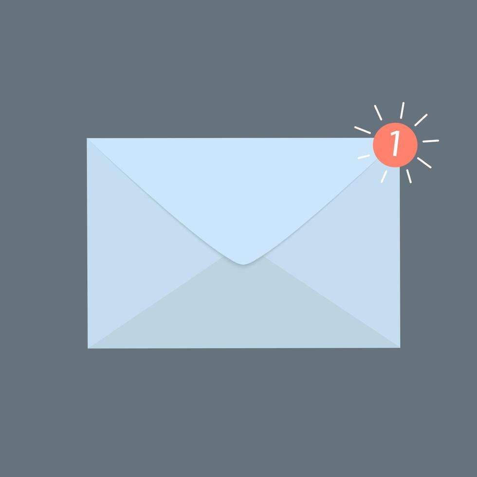 Envelope with new e-mail. Vector Illustration Icon