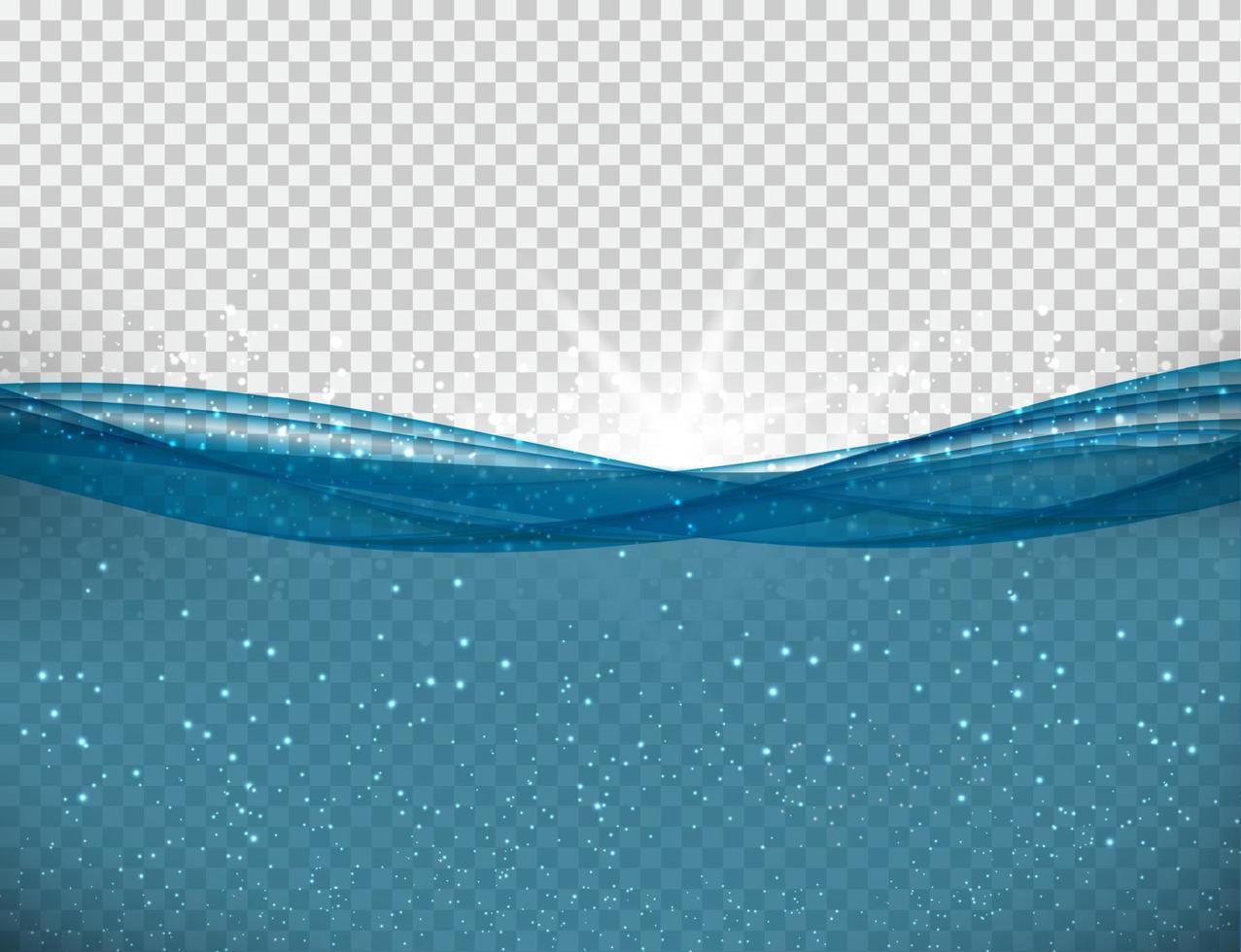 ola oceánica submarina azul abstracto vector