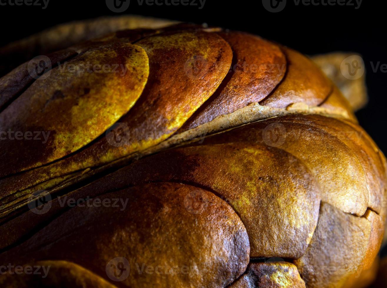 Pods and seeds of Mahogany on black background photo