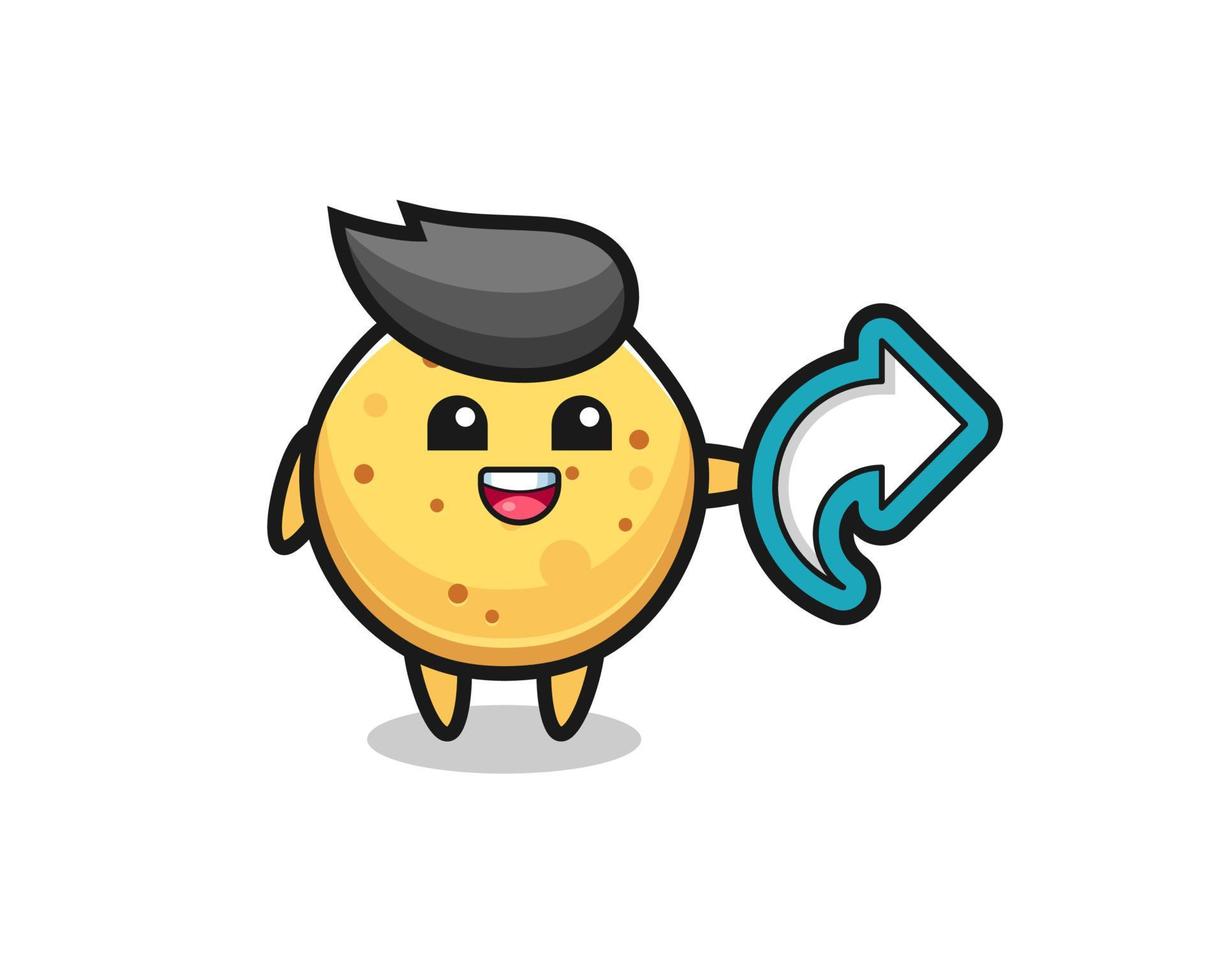 cute potato chip hold social media share symbol vector