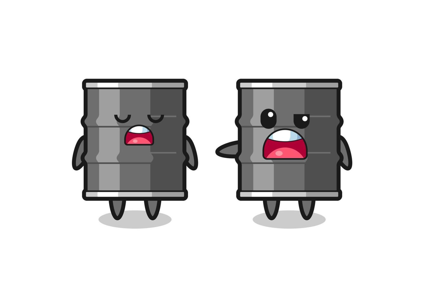 illustration of the argue between two cute oil drum characters vector