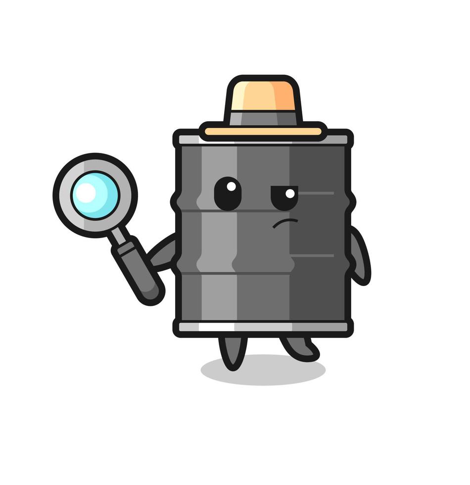 oil drum detective character is analyzing a case vector