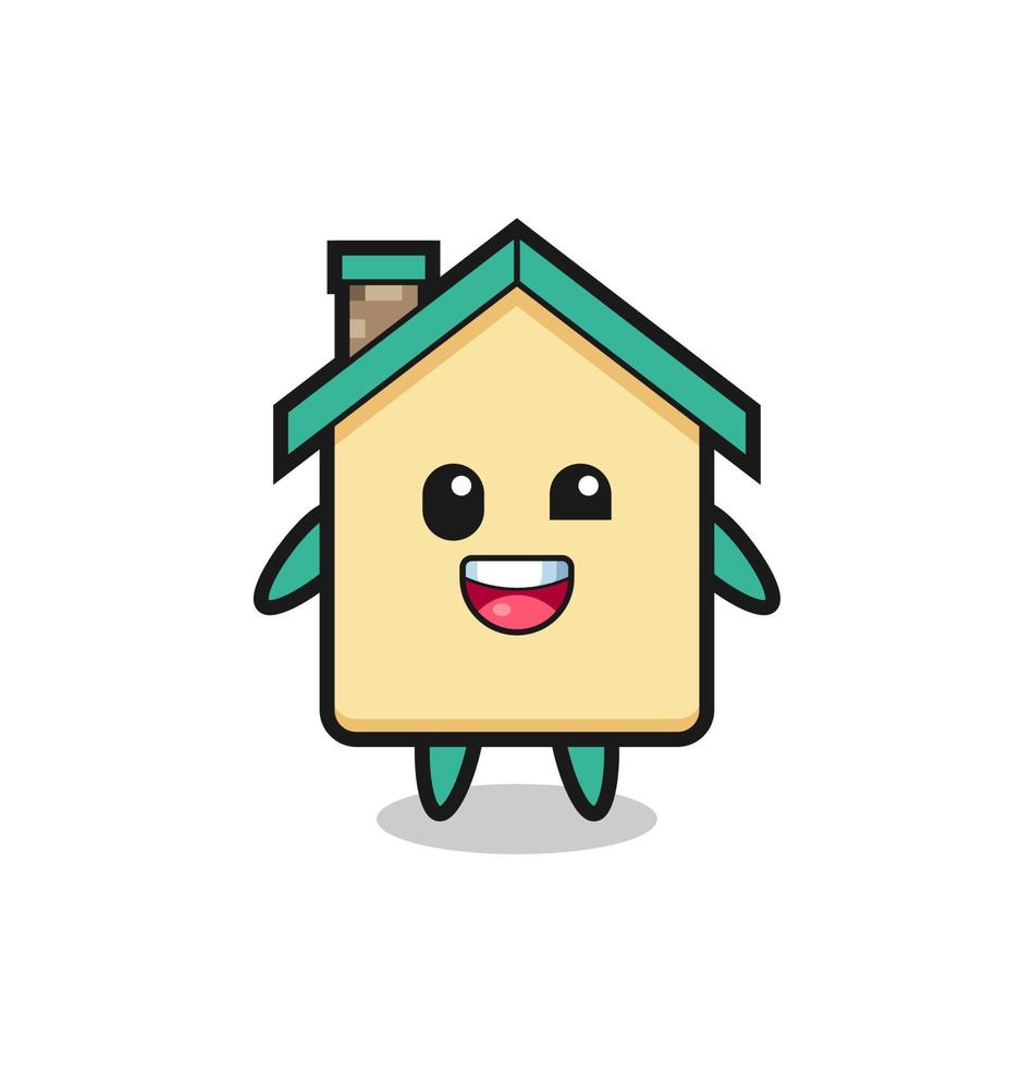 illustration of an house character with awkward poses vector