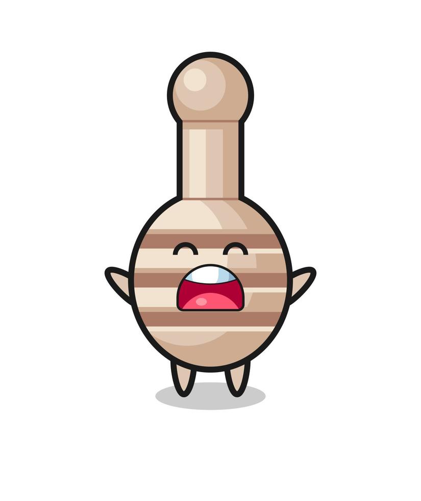 cute honey dipper mascot with a yawn expression vector