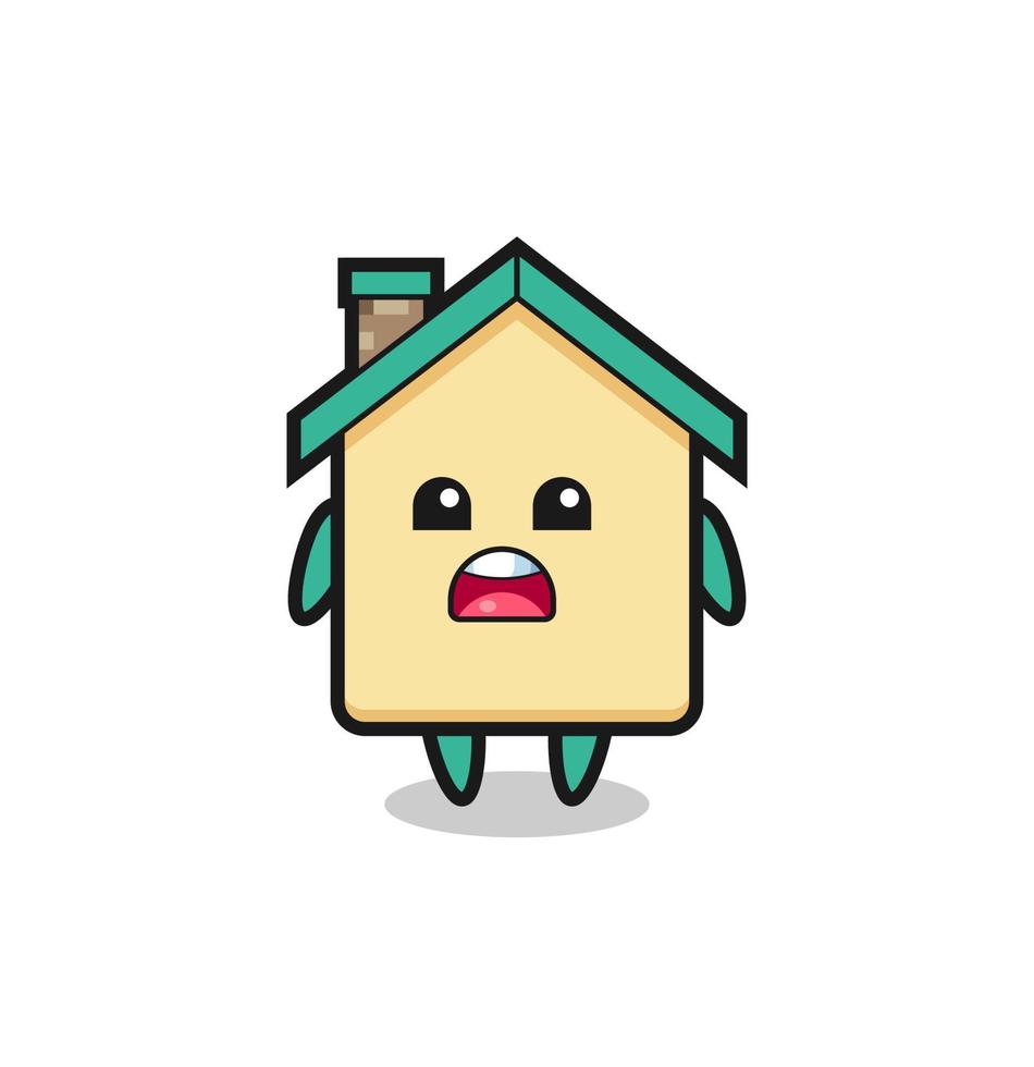 house illustration with apologizing expression, saying I am sorry vector