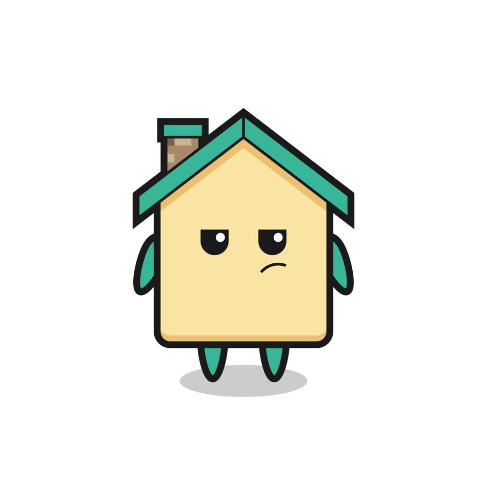 cute house character with suspicious expression vector