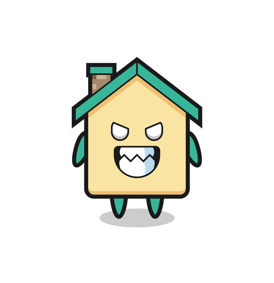 evil expression of the house cute mascot character vector