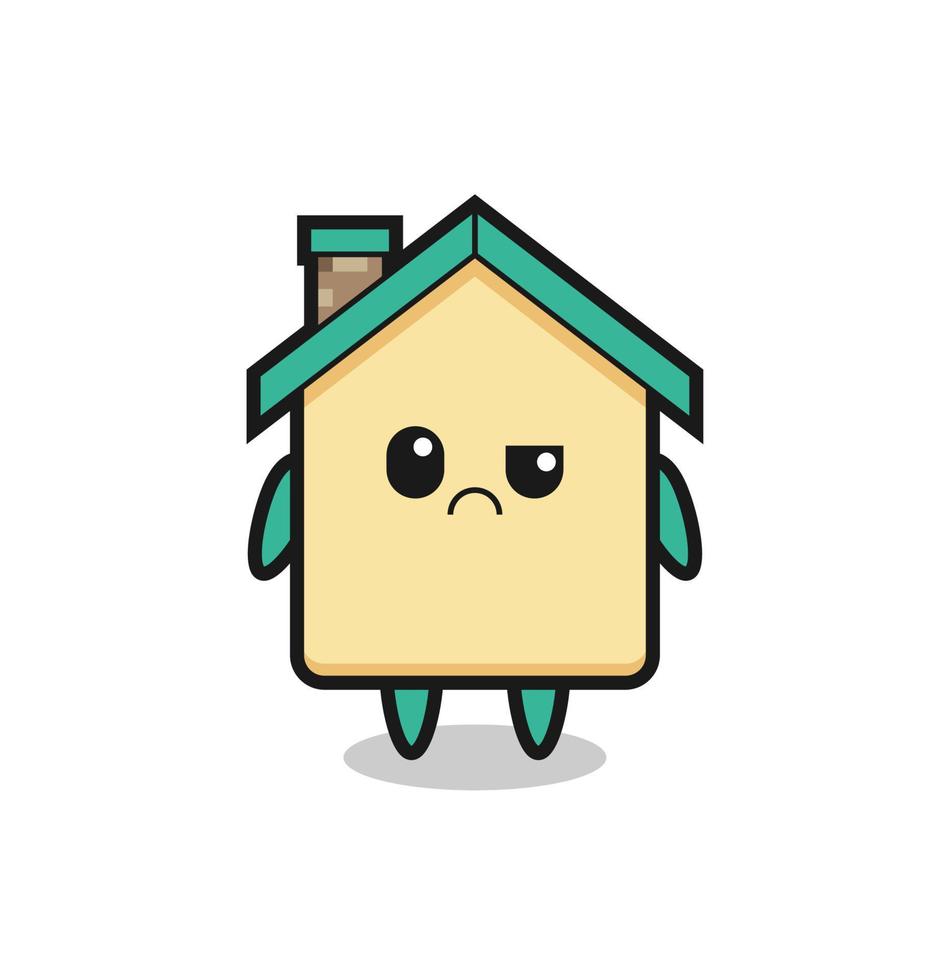 the mascot of the house with sceptical face vector