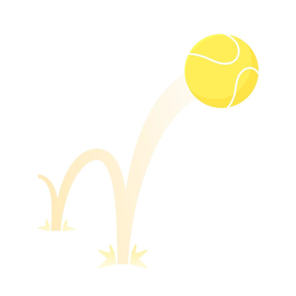 icono de ilustración de vector de diseño de estilo plano de pelota de juego de tenis grande rebotando.