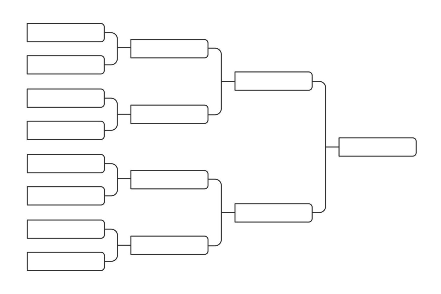 8 team tournament bracket championship template flat style design vector illustration.