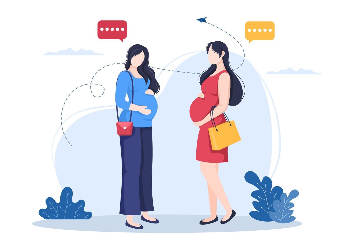 Pregnant Lady Background Vector Illustration