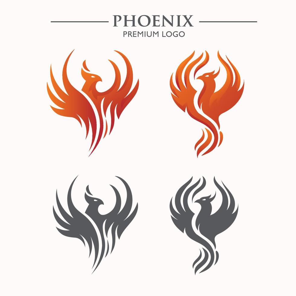 Ilustración de vector de logotipo de pájaro fénix abstracto