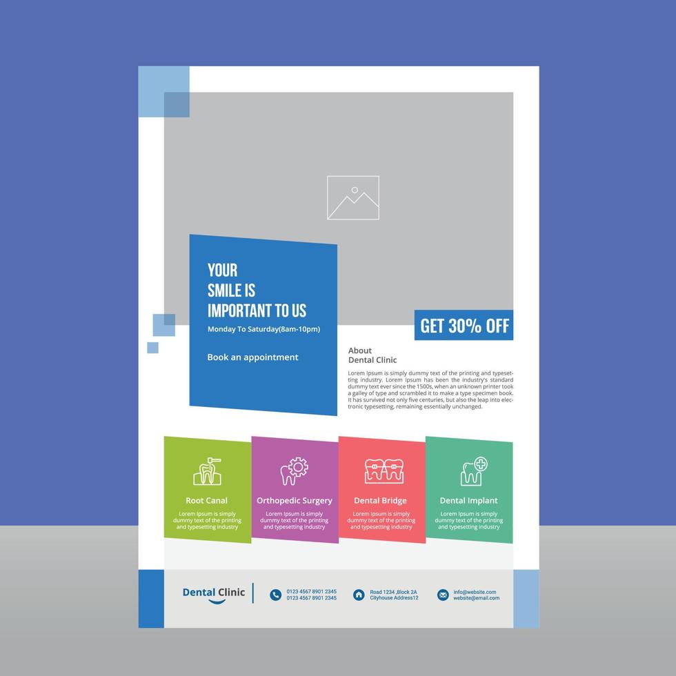 Medical and dental hospital flyer design template vector
