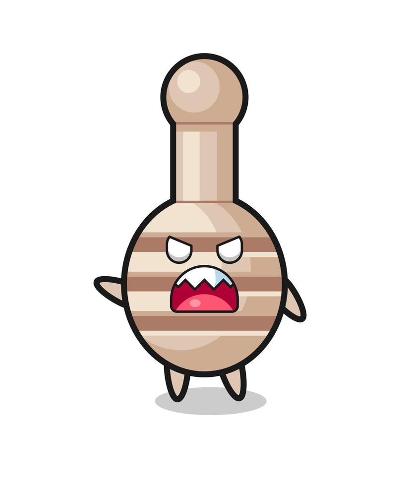 cute honey dipper cartoon in a very angry pose vector
