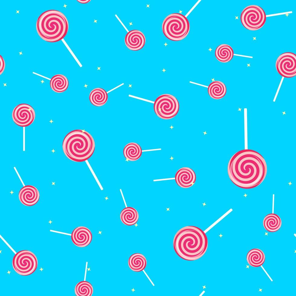Abstract Seamless Pattern Background with Sweet Lollipop. vector
