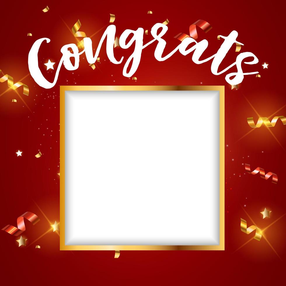 Congratulations design template background. vector