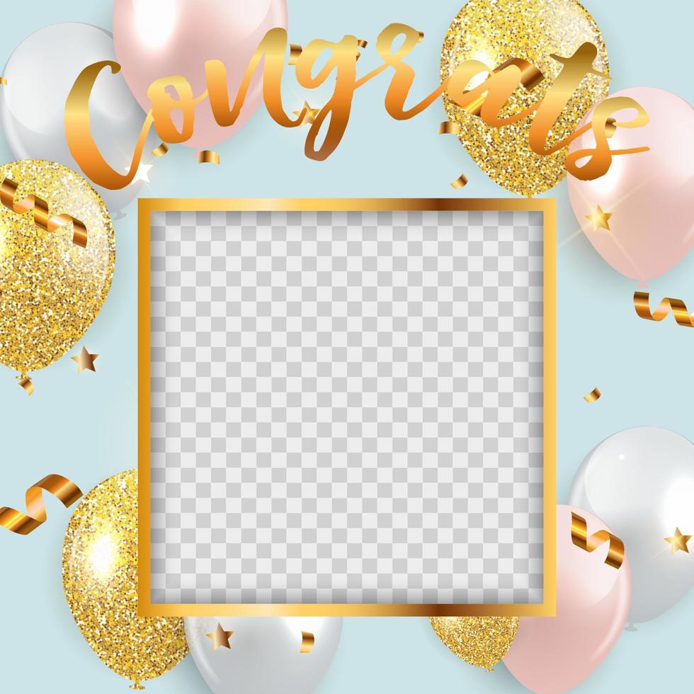 Congratulations design template background. vector