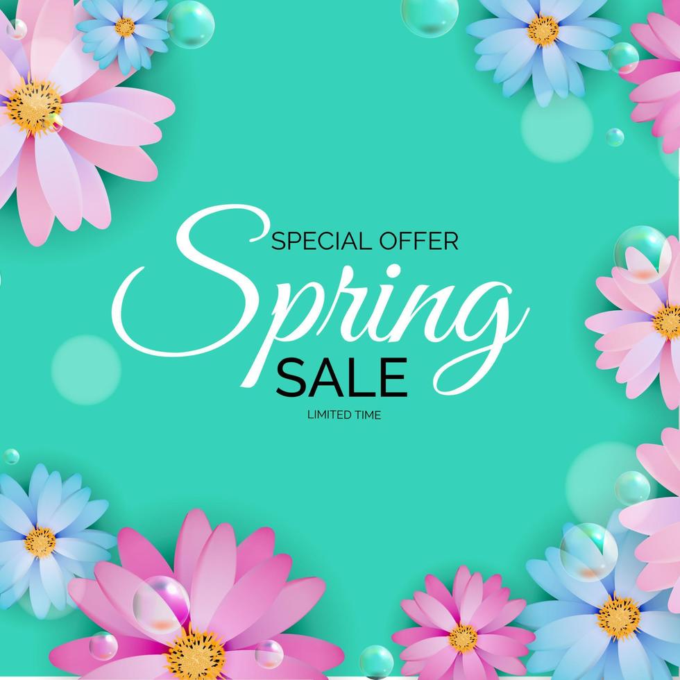 Promotion offer, card for spring sale season vector