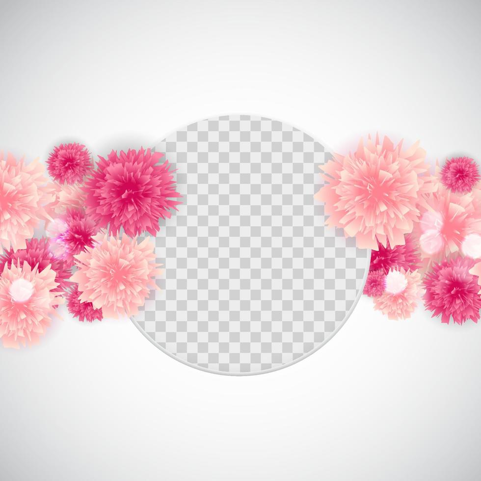 Cute Background with Frame and Flowers Collection Set. vector