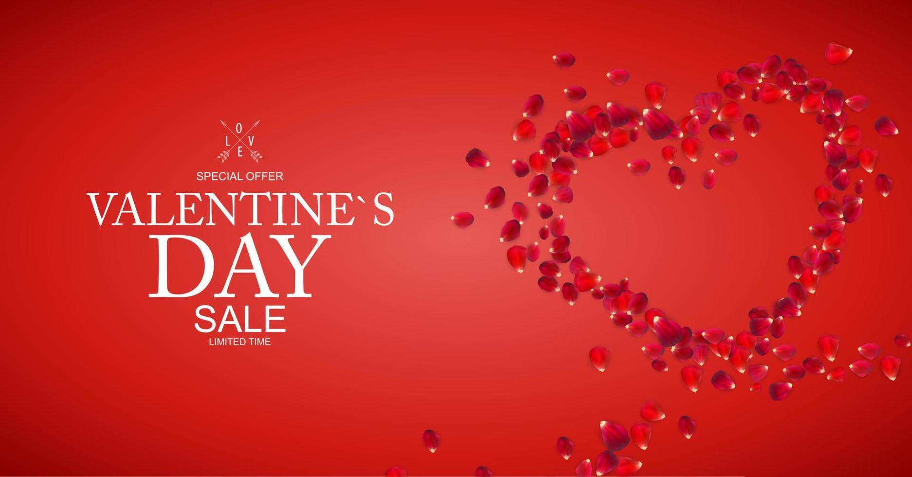 Happy Valentines Day Sale Background. Vector Illustration EPS10