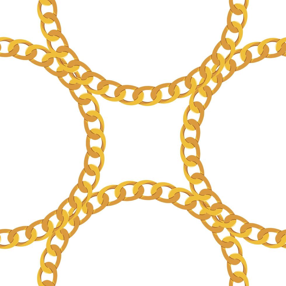 Gold Chain Jewelry Seamless Pattern Background. Vector Illustration