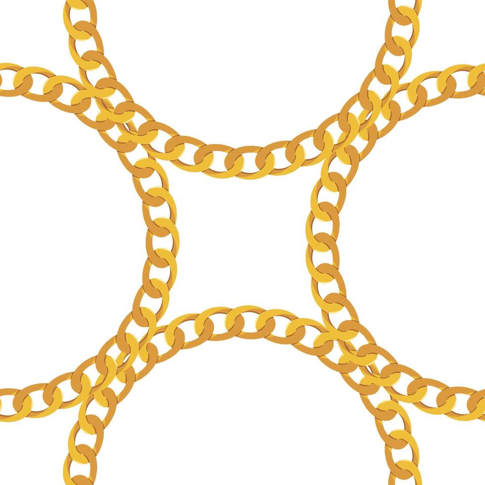 Gold Chain Jewelry Seamless Pattern Background. Vector Illustration